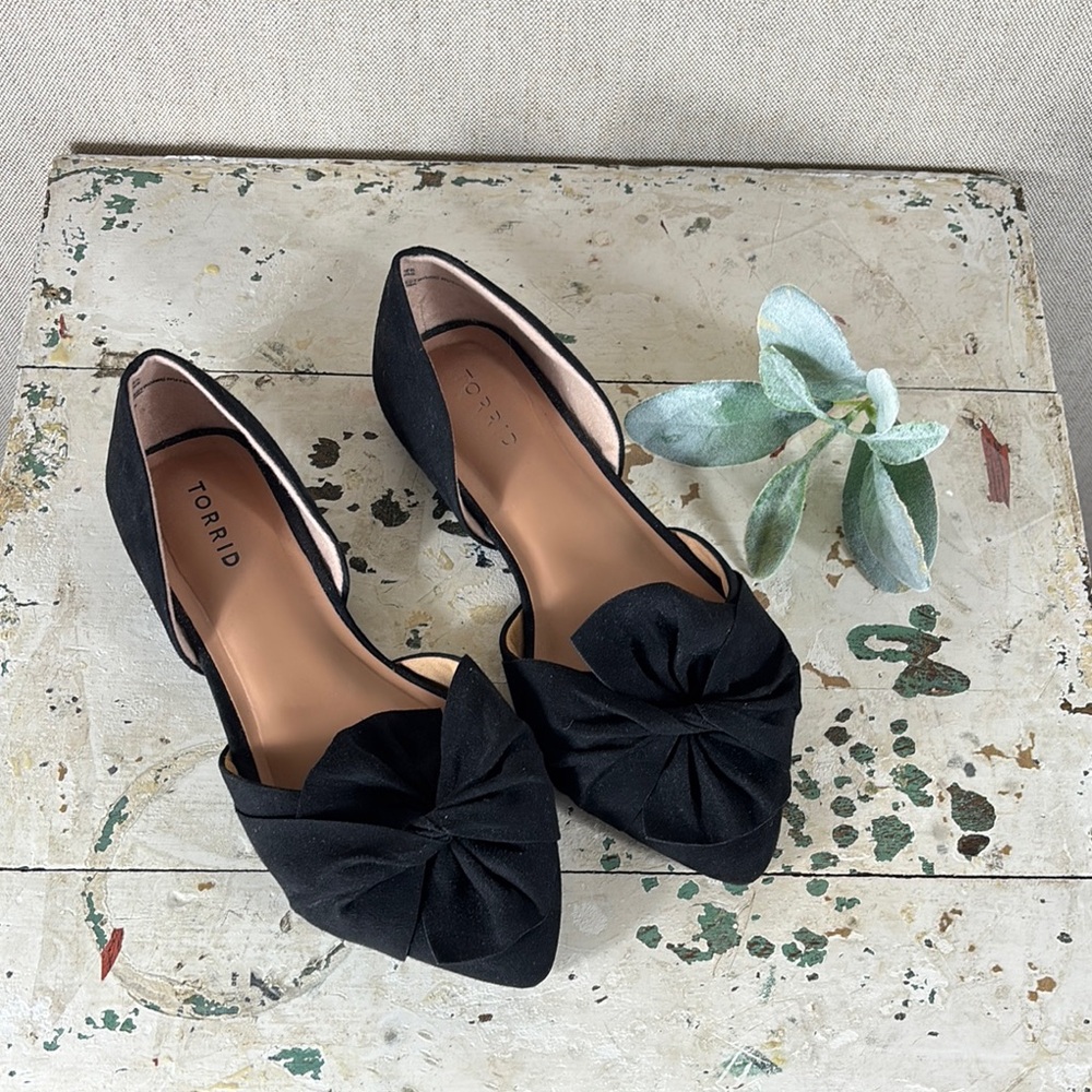 Torrid Black Flats with Bow Detail